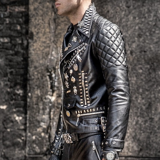 海外ブランド オラオラファッション メンズファッション バイカー ミリタリージャケット エンブレム スタッズ アウター オラオラ系 ライダースジャケット オラオラ系 メンズ ライダースジャケット 悪羅悪羅ファッション 新作 冬服 秋冬 お兄系 黒 ブラック バスター