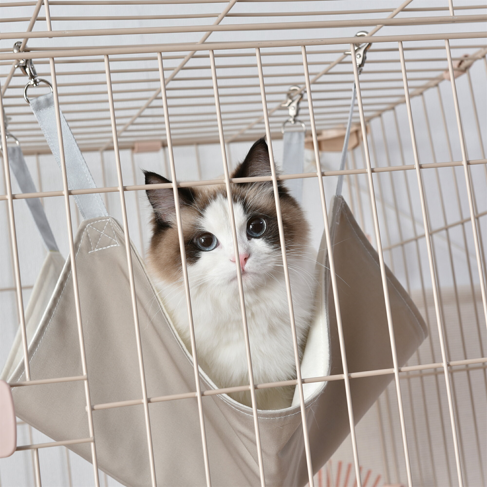 猫ケージ ゲージ ハンモック ペットケージ フェンス 折り畳み式 白