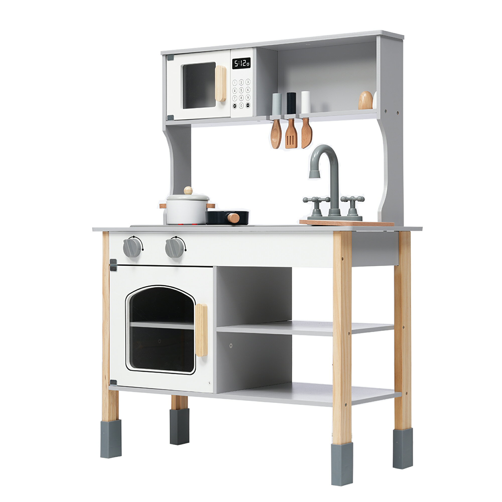 IKEA キッチンセット　調理器具　食材付き DUKTIG ドゥクティグ おもちゃのキッチン用品5点セット, マルチカラー