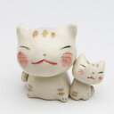 【よりそい親子猫 立型置物】 猫 ネコ ねこ 置物 置き物 雑貨 インテリア かわいい オブジェ 手作り ハンドメイド 陶器 陶製 美濃焼 日本製(3)