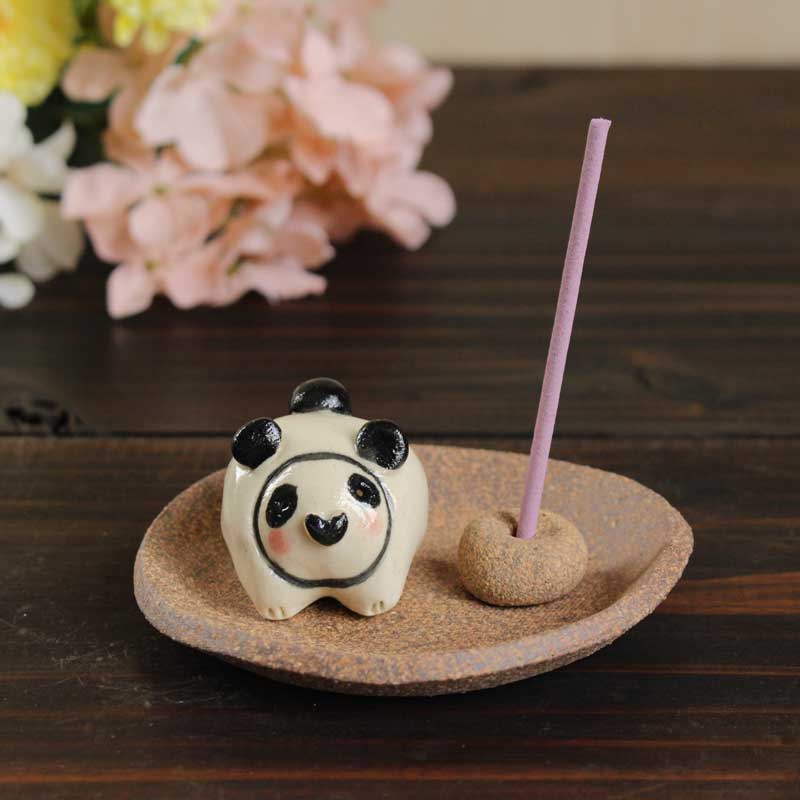 乐天商城 - アニマル　香立（パンダ）　ぱんだ panda 美濃焼 和雑貨 インテリア お香立て 香皿 インセンスホルダー incense holder 卓上小物 日本製 手作り ハンドメイド