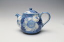 【藍彩白絵花 プチポット】瀬戸焼 和食器 食器 ポット 急須 手描き 花柄 プレゼント 贈り物