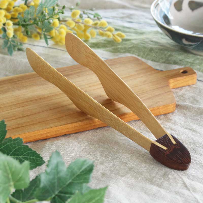 手が汚れない お菓子トング 竹のトング（S）20.5cm