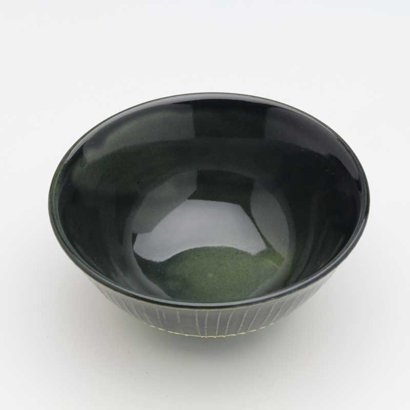 釉彩線十草　飯碗（緑）　美濃焼 和食器 食器 茶碗 シンプル 和モダン 日本製 2