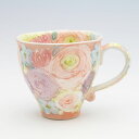 色彩優花 マグ【瀬戸焼 和食器 食器 コーヒーカップ 手描き 花柄 プレゼント 贈り物】