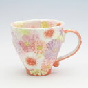 紅彩花雅 マグ【瀬戸焼 和食器 食器 コーヒーカップ 手描き 花柄 プレゼント 贈り物】