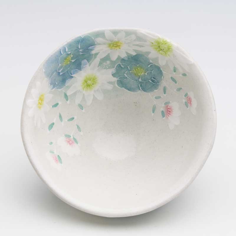 【青彩小花　飯碗】瀬戸焼 和食器 食器 茶碗 手描き 花柄 プレゼント 贈り物 2