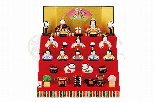 サイズ 高さ 男6cm・女5.5cm飾り段 高さ17cm×横巾26cm×奥行き30cm 材　質 陶器 備　考 陶器の性質上、焼成により色・サイズに画像と多少の違いが生じる場合がありますので、予めご了承ください。化粧箱入◆◇◆ 華やかな雛人形...