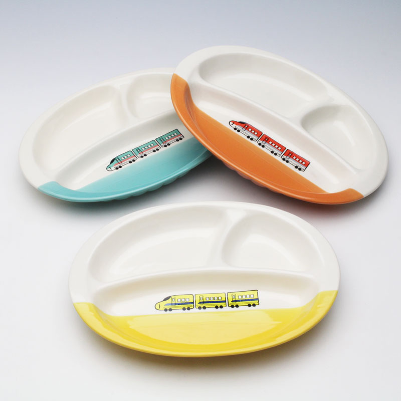 【陶育】超特急 ランチプレート 子供食器 子供膳 キッズ ベビー こども 男の子 女の子 のりもの 電車 鉄道 食育 離乳食 プレゼント 贈り物 出産祝い 萬古...