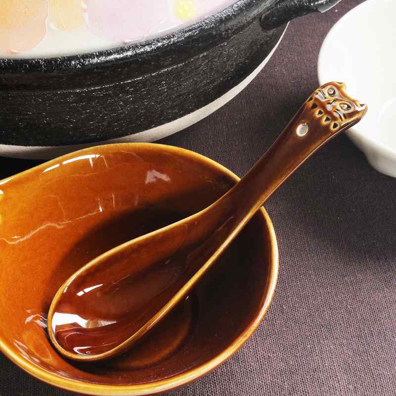 【fikalycka レンゲ（アメ）】おしゃれ スプーン 普段使い 陶製 北欧風 鍋小物 デコレ DECOLE