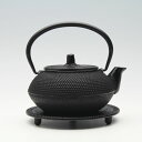 【南部鉄器】鉄瓶 鉄急須 兼用瓶 丸アラレ(茶こし付)瓶敷付/丸アラレ・黒 0.5L 及春鋳造所 直火可 やかん ケトル 茶瓶 茶器 鉄分補給 日本製