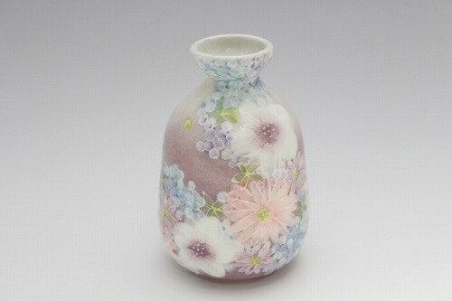 【色彩花 徳利】瀬戸焼 和食器 食器 徳利 酒器 冷酒 手描き 手作り 花柄 プレゼント 贈り物