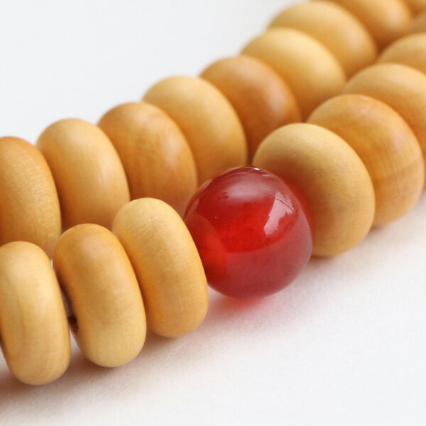 数珠ブレスレット 108玉 みかん玉 柘植 瑪瑙【腕輪念珠 108珠 黄楊 ツゲ つげ アゲート 7月の誕生石 お守り 煩悩 男性用 女性用 メンズ レディース 天然石 赤色 107000090】