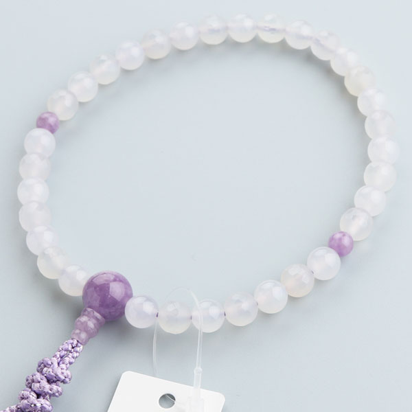 喜芳工房念珠数珠女性用約8ミリ白瑪...