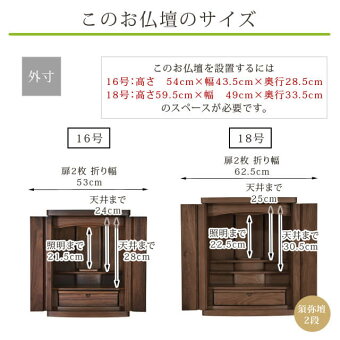 【ミストラルウォールナット16・18号】外観サイズ