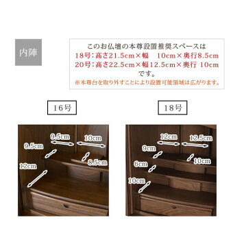 【ミストラルウォールナット16・18号】内陣サイズ