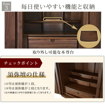 【ミストラルウォールナット16・18号】Point3毎日使いやすい機能と収納