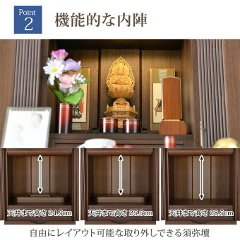 ミニ上置仏壇【ポアナウォールナット13号】モダンミニ仏壇/小型仏壇/家具調/マンション/リビング/和室