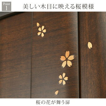 【サプライウォールナット15×40号】Point1美しい木目に映える桜模様