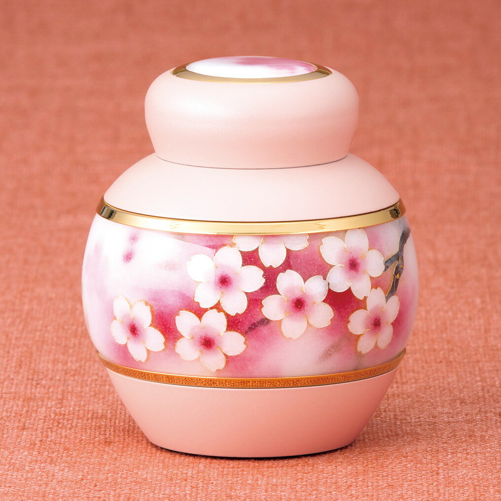 【セール期間中ポイント10倍】ソウルジュエリー ミニ骨壺 まとう さくら 高さ67mm 直径60mm 口径23mm 重量330g