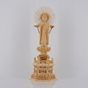 【ポイント2倍】総白木彫六角台座（東） 5寸 高36.1×巾13.8×奥10.3cm