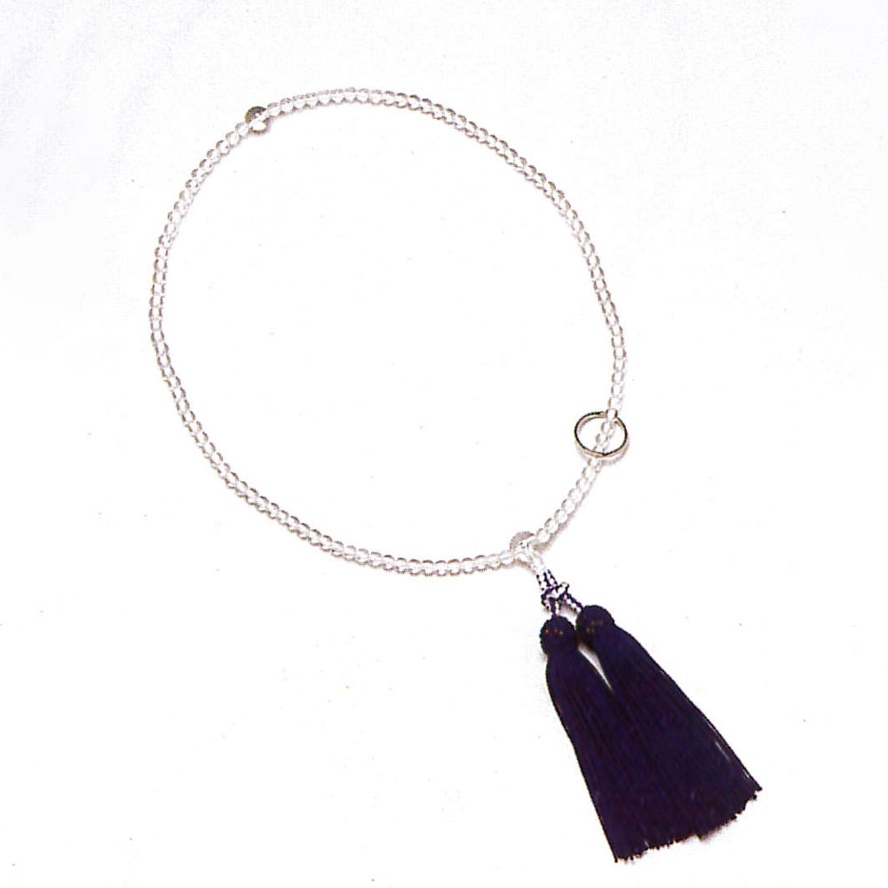 【エントリーでポイント10倍】水晶　8寸　松房　正絹紫