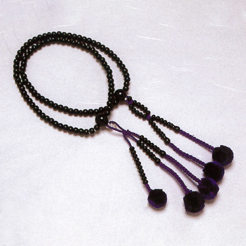 【期間中ポイント2倍】黒檀 尺0 法華 菊房 正絹茶 念珠 数珠