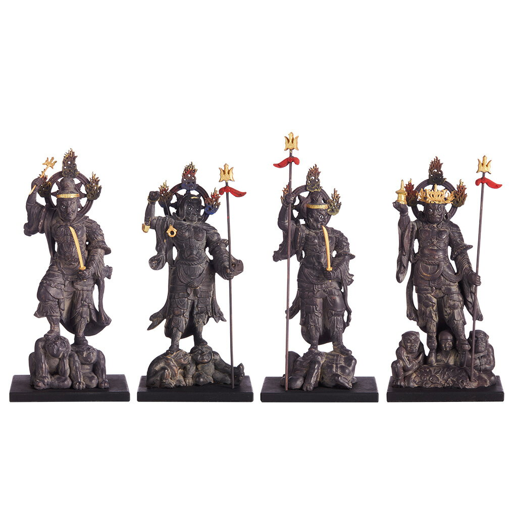 【マラソン期間中ポイント5倍】RIYAK 古代色四天王 BASIC 高12×幅5.8×奥4 ×4cm 柘植 仏像