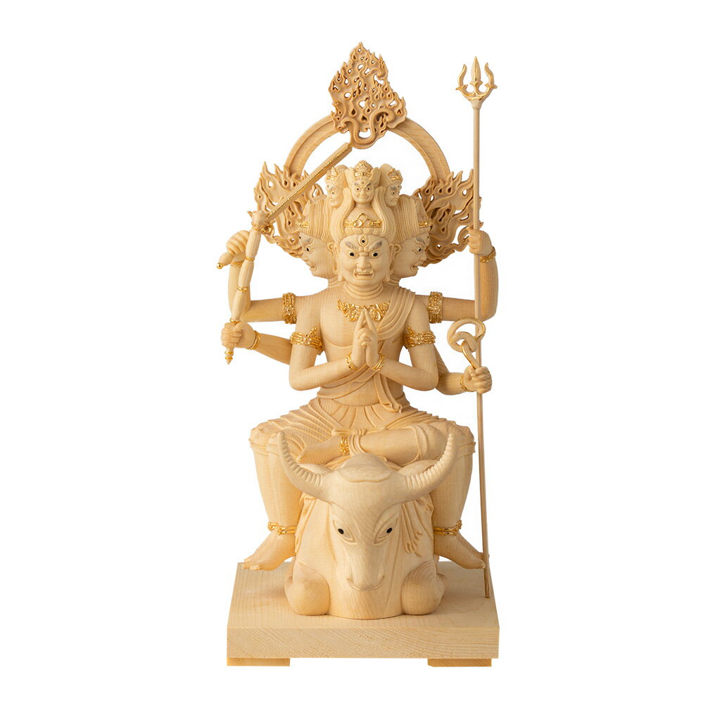 【セール期間中ポイント10倍】RIYAK　五大明王　大威徳明王 PREMIER 高25.5×幅11.8×奥18cm 桧木 仏像