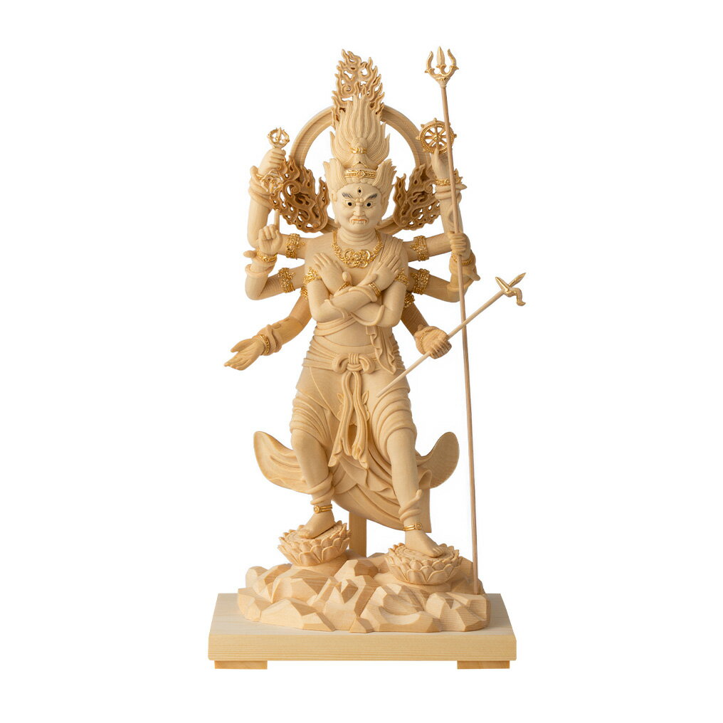 RIYAK 五大明王 軍荼利明王 PREMIER 高31.5×幅16.5×奥11.8cm 桧木 仏像