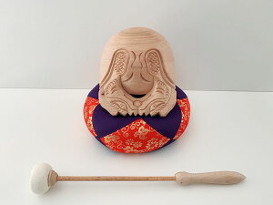 白木 木魚 杢魚 5.0寸 バチ 布団 セット【天台宗 真言宗 浄土宗 曹洞宗 臨済宗妙心寺派 仏具】