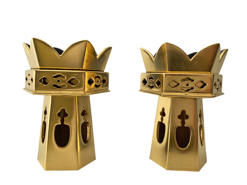 供花 木製 純金箔 六角花束 総金箔 4.0寸【浄土真宗本願寺派 (西) 仏具】