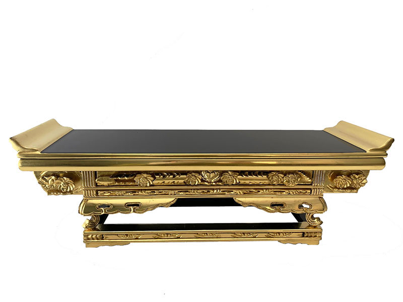 【真宗大谷派 東 仏具】前三段 前卓 黒塗り 12．0寸