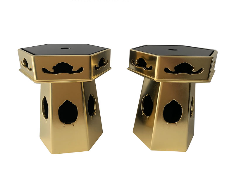 寺院用 火舎香炉(かしゃこうろ) 直径4寸(高さ13.8cm) 国内産 真鍮製 色付【納期目安：通常3～5営業日発送】