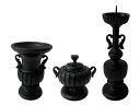 仏具 菊割型三具足 5.0寸 【浄土宗 禅宗 天台宗 真言宗 各宗派】