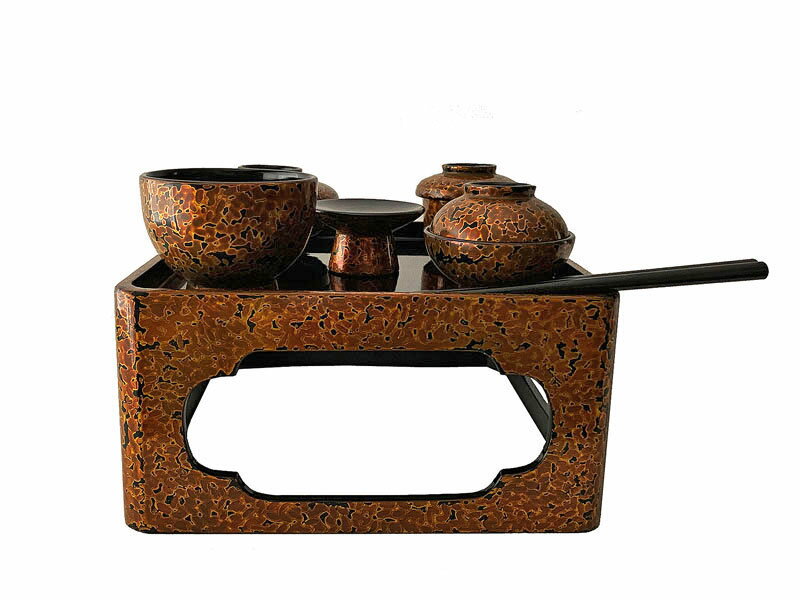 仏具 お膳 ◆ 木製 仏膳椀 金虫 背高 6．0寸 霊供膳 【浄土宗 禅宗 日蓮宗 天台宗 臨済宗 真言宗 各宗派】