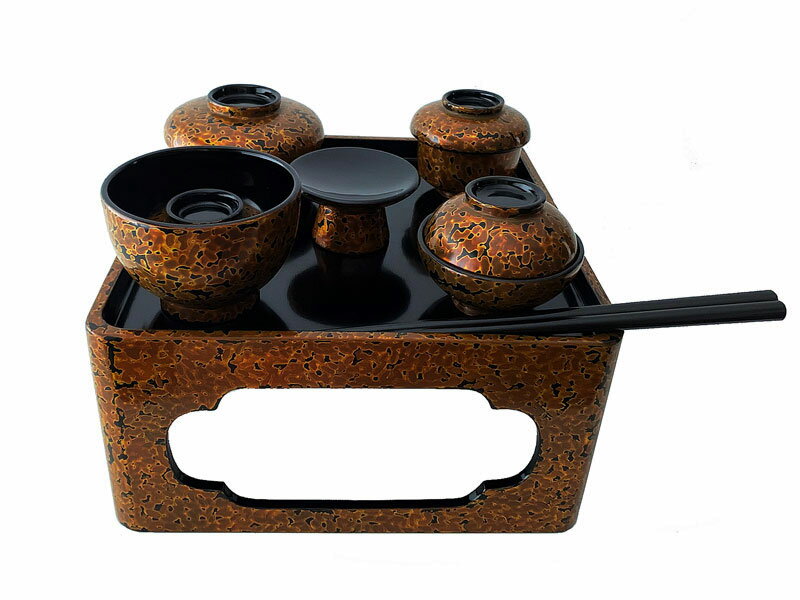 仏具 お膳 ◆ 木製 仏膳椀 金虫 背高 6．0寸 霊供膳 【浄土宗 禅宗 日蓮宗 天台宗 臨済宗 真言宗 各宗派】