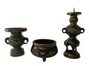 仏具 花鳥 三具足 2.5寸 仏具セット 【浄土真宗本願寺派 西 浄土宗 禅宗 天台宗 真言宗 各宗派】