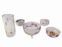 仏具セット 5具足 ガラス 仏具 5点セット パープル 金箔 ゴールド五具足 (香炉 茶湯器 灯立 仏器 花立) モダン 家具調 おしゃれ かわいい 家具調 硝...