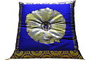 仏具 単品 仏前座布団 菊尽くし 仏前 座布団 青 65cm角