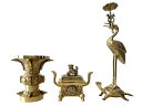 仏具 本山彫三具足 磨き 3.5寸 仏具セット AB品 【真宗大谷派 東】