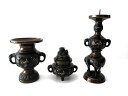 仏具 花鳥 三具足 京色 3.0寸 仏具セット 【浄土真宗本願寺派(西) 浄土宗 禅宗 天台宗 真言宗 各宗派】