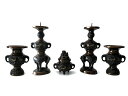 仏具 花鳥 五具足 京色 3.0寸 仏具セット 【浄土真宗本願寺派(西) 浄土宗 禅宗 天台宗 真言宗 各宗派】