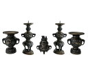 仏具 孔雀 五具足 京色 3.0寸 仏具セット 【浄土真宗本願寺派(西) 浄土宗 禅宗 天台宗 真言宗 各宗派】