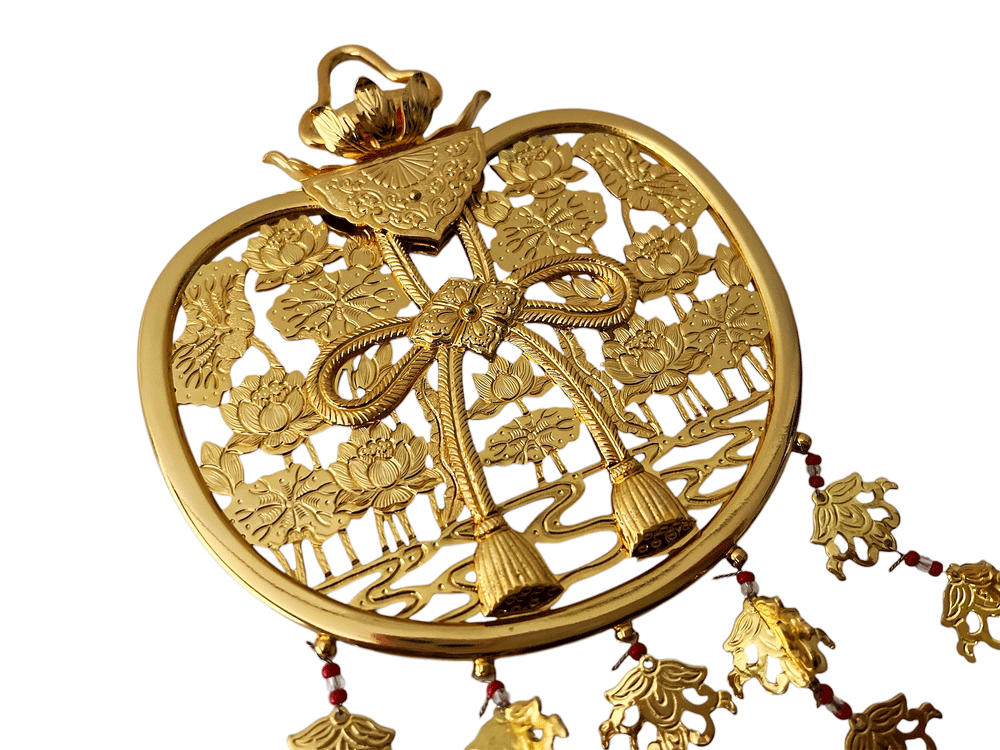 【 宗派問いません 】 寺院仏具 仏具 華鬘 ケマン 金メッキ 1尺5寸 蓮水(3)