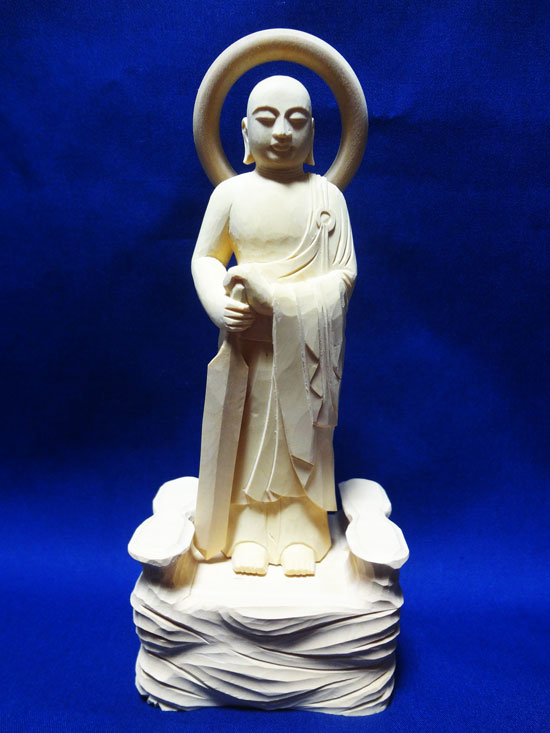 仏像 柘植 跋陀波羅菩薩 4.0寸 仏像 柘植製仏像 仏像 ぶつ像 お仏像
