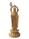 仏具 仏像 総柘植 地蔵菩薩 丸台 輪光背 金泥書 3.5寸