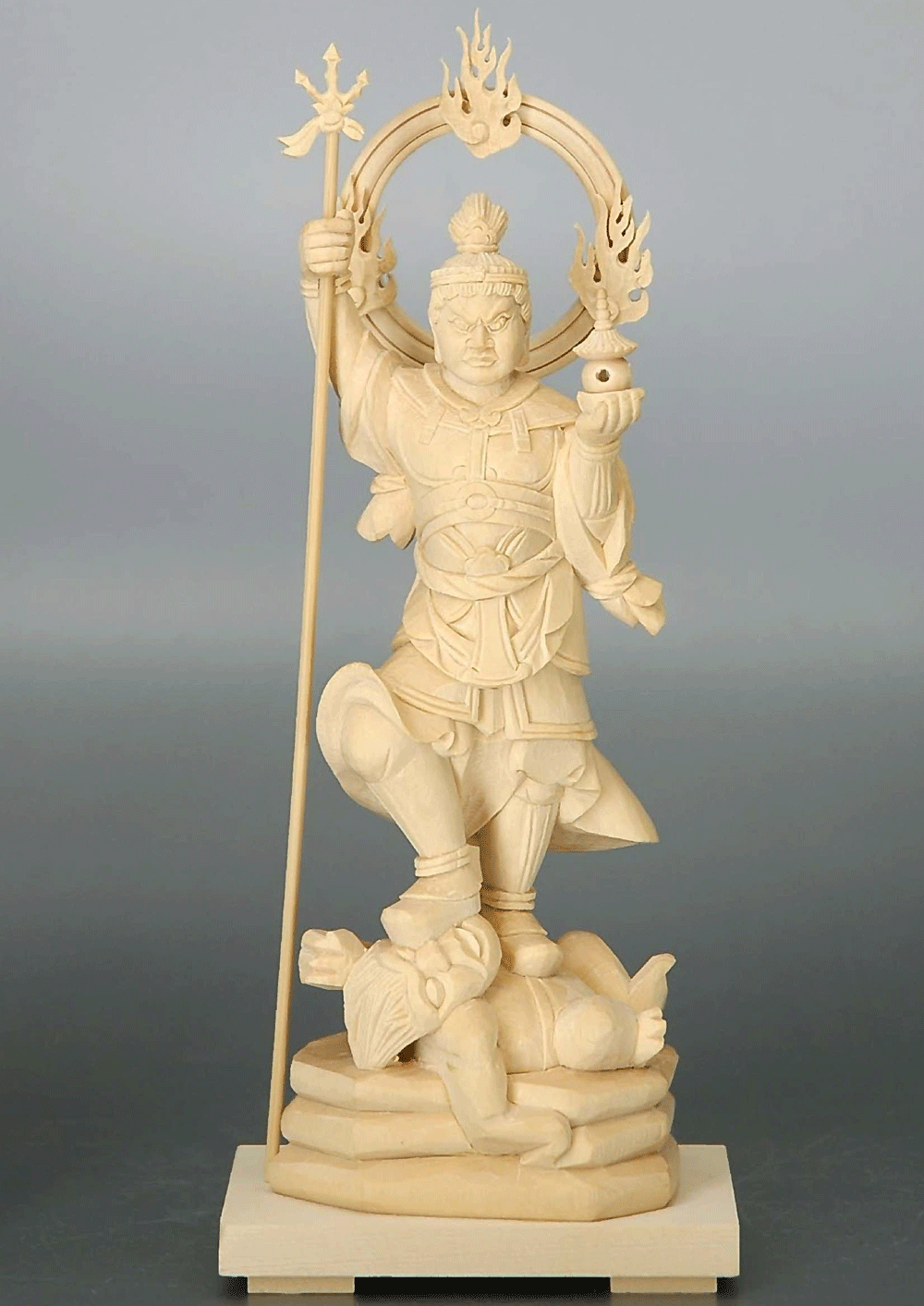 白木毘沙門天餓鬼付き5.0寸