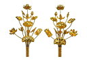 寺院仏具 常花 木製 純金箔 一対 3尺 13本立 寺院 寺院用 仏具 各宗派