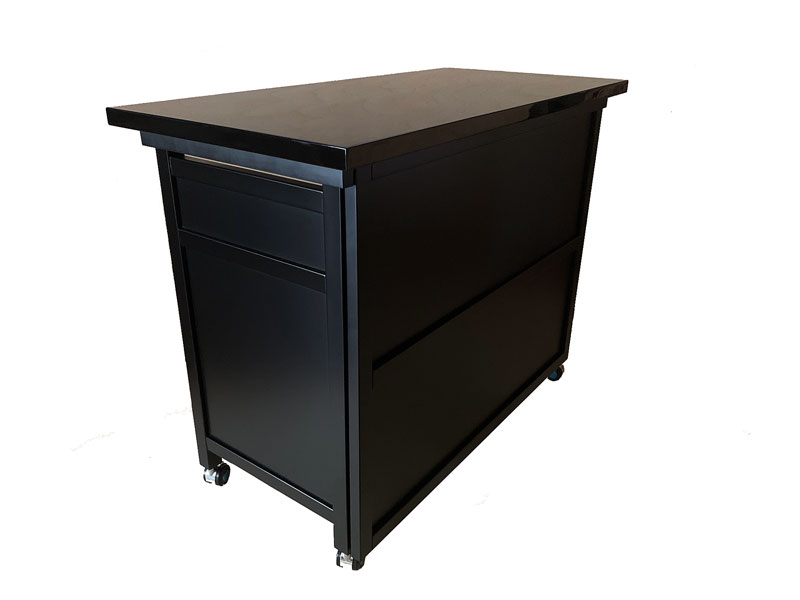 寺院用 仏具 背高多機能机 折りたたみ式 キャスター付 2尺5寸 黒